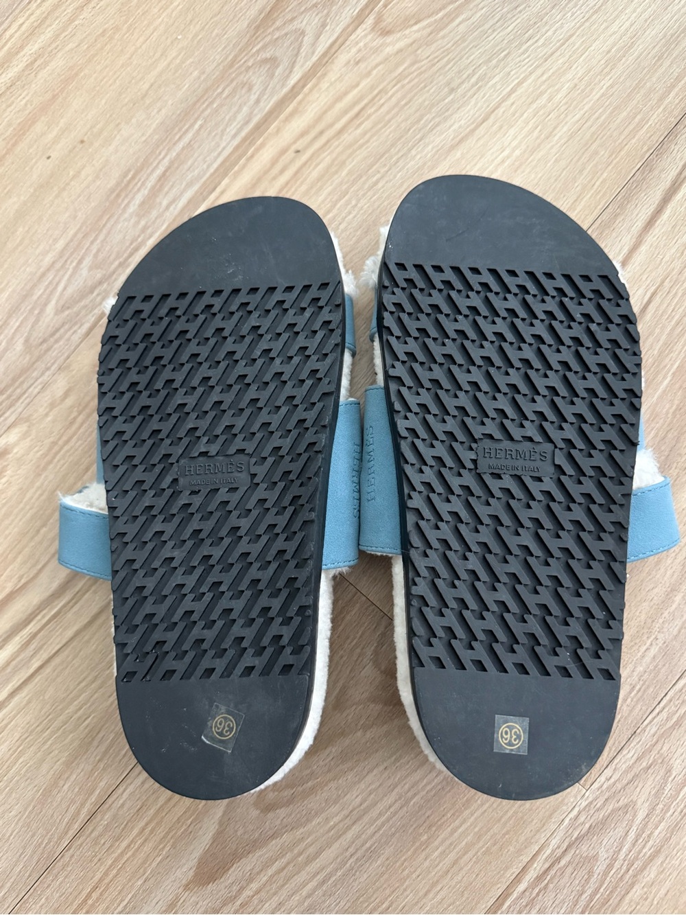 Hermes Blue Chypre Sandals - Picture 5 of 8